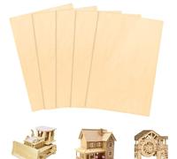 WANYI 5 Pièces Contreplaqué 5mm, Planche de Bois 100 X 100 X 5mm Carré Balsa Bois Brut Planches de Tilleul Pour DIY Modelage, Maquette, Pyrogravure