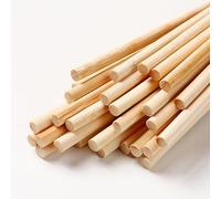 WANYI 500 Pièces Batonnet en Bois, Baguette Bois, 5mm x 200mm Baton Barbe a Papa Rond en Bois Tige Bois pour Maquette DIY Projets Artisanat et Décoration