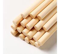 WANYI 60 Pièces Batonnet en Bois, Baguette Bois, 6mm x 80mm Baton Barbe a Papa Rond en Bois Tige Bois pour Maquette DIY Projets Artisanat et Décoration