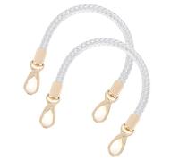 WANYI Anse pour Sac à Main 2 Pièces 40CM PU Sangle pour Sac à Main Poignée de Rechange pour Sac PU Cuir Accessoires de Bourse et Sac à Main avec 2 Crochets à Mousqueton (Argent)