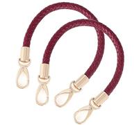 WANYI Anse pour Sac à Main 2 Pièces 40CM PU Sangle pour Sac à Main Poignée de Rechange pour Sac PU Cuir Accessoires de Bourse et Sac à Main avec 2 Crochets à Mousqueton (Rouge 2)