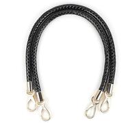 WANYI Anse pour Sac à Main 2 Pièces 60CM Poignée de Rechange pour Sac PU Cuir Laniere sac Bandouliere avec 2 Crochets à Mousqueton (Noir)