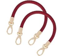 WANYI Anse pour Sac à Main 40CM PU Cuir - 2 Pièces Poignée de Rechange avec Crochets à Mousqueton pour Bourse (Rouge 1)