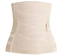 WANYI Ceinture de récupération post-partum avec 4 patchs pour césarienne, ceinture de récupération du ventre/de la taille/du bassin pour naissance normale/césarienne (beige-L)