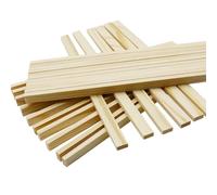 WANYI Lot de 100 blocs carrés en bois de pin pour travaux manuels, 200 x 10 x 5 mm, pour bricolage, artisanat, décoration et modélisme