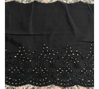 WANYI Ruban Dentelle Coton,19cm Large Vintage Ruban Dentelle au Metre Galon Couture Rubans Décoratif pour Artisanat Jupes Vêtements Robe de Mariage(Noir)