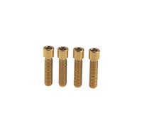 Wanyifa Lot de 4 boulons à tête hexagonale M4 x 15 mm Titane Ti Doré