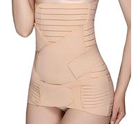 WANYIG 3 en 1 Ceinture Post Accouchement Reglable Ceinture Récupération Gaine Post-Partum Corset Respirable et Amincissante Ceinture Abdominale Ceinture Pelvienne (Abricot, M)