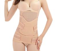 WANYIG 3 en 1 Post-Partum Ceinture élastique Ceinture Post Accouchement Belly Bandit Femmes- Ceinture de Ventre Apres Grossesse/Ceinture de Bassin/Bande de Ceinture (Abricot, L)