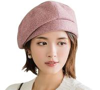 WANYIG Béret Chapeau Femme Style Coréen Slouchy Français Bérets Bérets Robe Bonnet Chapeau d'hiver pour Les Femmes(Vin Rouge)