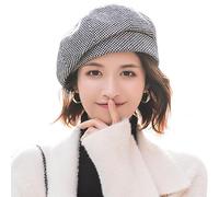 WANYIG Béret Chapeau Femme Style Coréen Slouchy Français Bérets Bérets Robe Bonnet Chapeau d'hiver pour Les Femmes(Noir)
