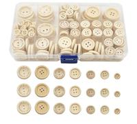 WANYIG Boutons Mercerie en bois fait à la main avec amour 10mm 13mm 15mm 20mm 25mm Ronde Boutons Enfant Bouton de Veste pour DIY Couture Tricot Bricolage Cadeau Déco(220 Pièces)