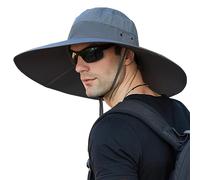 WANYIG Chapeau Soleil Homme Safari UPF 50 + Anti UV Chapeau de Voyage Safari Casquette Bucket Hat (Gris 2)