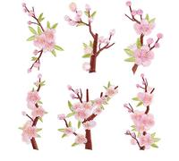 WANYIG Patch Autocollant Thermocollant Fleur en Tissu Ecusson a Coudre Enfant Vetement Ecusson Thermocollant Adultes pour Chapeaux,Jeans, T-Shirt, Sac à Dos DIY (6 Pièces)