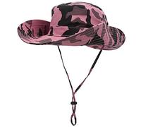 WANYING Chapeau de Seau Chapeau de Pêcheur pour Femme Homme Chapeaux de Brousse Extérieur Protection Soleil en Coton 2 Way 2 Wear - Camouflage Pink