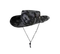 WANYING Chapeau de Soleil Unisexe pour L'extérieur, Chapeau de Cowboy, Bonnie, Chapeau de Pêche, Protection Solaire Coton Deux Voies à Porter 55-60 cm Camouflage Gris Foncé