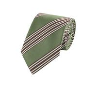 WANYING Cravate pour homme - Vert - 8 cm - Mode homme - Jacquard tissé - Standard - Business Casual - Formel, mariage, fête, rétro - Rayé vert avec marron foncé et blanc