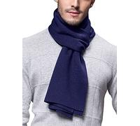 WANYING Echarpe Homme Automne Hiver 6% Laine Super Chaud Classique - 180 * 30 cm Couleur Uni Bleu Marine