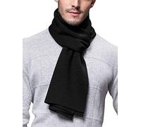 WANYING Echarpe Homme Automne Hiver 6% Laine Super Chaud Classique - 180 * 30 cm Couleur Uni Noir