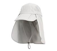 WANYING Enfants Garçon Fille Casquette de Safari avec Extra Longue Protection du Cou Chapeau de Soleil Baseball Extérieur 360° Anti-UV Anti-moustiques Prévention Soleil - Gris Clair