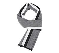 WANYING Homme 6% Laine Écharpe Tricotée Casual Business Super Chaud pour Automne Hiver - 180 × 30 cm À Rayures Noir & Blanc