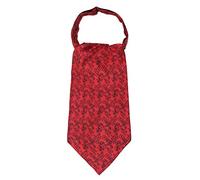 WANYING Homme Cravate Tie Ascot Cravate Écharpe en Polyester Soie Retro Classque pour Travail Fête Cérémonie Mariage - À fleurs Rouge