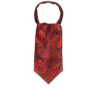 WANYING Homme Cravate Tie Ascot Cravate Écharpe en Polyester Soie Retro Classque pour Travail Fête Cérémonie Mariage - Rouge Or
