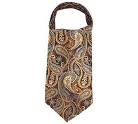 WANYING Homme Cravate Tie Ascot Cravate en Polyester Soie pour Homme Cravate Écharpe Retro Classque Chic pour Fête Cérémonie Mariage - U07 Paisley Or Noir
