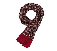 WANYING Noble Écharpe en 100% Soie 11 Momme pour Hommes Double Couche Casual Business 155x26cm - Houndstooth rouge foncé