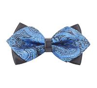 WANYING Nœuds Papillon à Pointe de Diamant pour Hommes avec Fermeture à Crochet Déjà Noués et Réglables 12×4,5cm - Saphir Bleu Cachemire