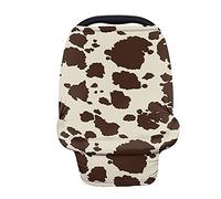 Wanyint Housse d'allaitement en forme de vache marron - Housse de siège de voiture respirante pour bébés filles et garçons - Housse d'allaitement respirante pour garçons et filles