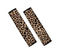Wanyint Housse de ceinture de sécurité classique marron avec motif léopard pour animaux - Coussins d'épaule 2 pièces - Protège-ceinture de sécurité pour SUV, camion, fourgonnettes, berlines