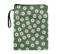 Wanyint Housse de livre avec fermeture éclair pour les amateurs de livres - Couverture rigide pour les amateurs de livres - 29 x 22 cm, vert fleur