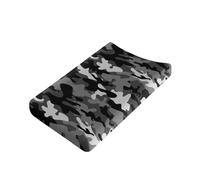 Wanyint Housse de matelas à langer à imprimé camouflage noir, draps de table à langer doux, unisexe, housse de matelas à langer neutre, convient pour matelas profilé de 81,3 x 40,6 cm pour bébés