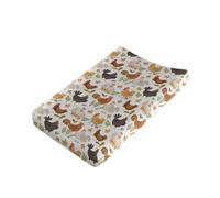 Wanyint Housse de matelas à langer avec imprimé poule pour garçons et filles, unisexe, housse de matelas à langer ultra douce et respirante style bohème