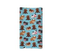Wanyint Housse de matelas à langer avec imprimé vache de dessin animé, confortable et respirant, draps de table à langer en mousseline douce