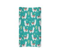 Wanyint Housse de matelas à langer mignonne avec imprimé alpaga pour garçons et filles, confortable et respirante pour table à langer de 81,3 x 40,6 cm, draps de berceau