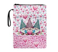 Wanyint Housse de protection de livre pour filles avec fermeture éclair et poche avant pour les amateurs de chats, 29 x 22 cm, imprimé léopard rose