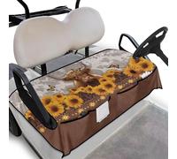 Wanyint Housse de siège confortable pour voiturette de golf avec poches avant pour sièges de voiture 2 personnes, 133 x 82 cm, vache Highland, papillon, tournesol