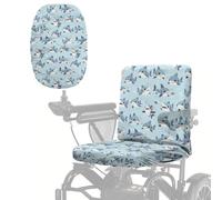 Wanyint Housse de siège de scooter pour personnes âgées handicapées, protège du vent/de la poussière/du soleil - Pour fauteuil roulant électrique - Bleu requin mignon