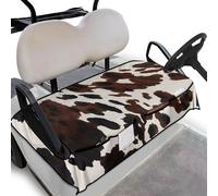 Wanyint Housse de siège de voiturette de golf avec 4 poches en tissu tricoté éponge pour sièges de 2 personnes, voiture club, pour l'été ou l'hiver, imprimé vache noire et marron