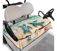 Wanyint Housse de siège de voiturette de golf avec poches avant - Douce à séchage rapide - Accessoire pour l'été - Ajustement universel pour la plupart des voitures à 2 places - Tortue de mer, cœur