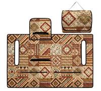 Wanyint Housse de siège de voiturette de golf, couverture en serviette, portable, pliable, avec poignée de transport, ajustement universel pour EZGO/Club Car avec 4 poches, motif floral tribal aztèque
