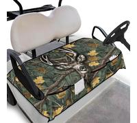 Wanyint Housse de siège de voiturette de golf lavable à séchage rapide avec poches pour toutes les saisons - Ajustement universel pour voitures EZGO Yamaha Club Cars - 133 x 82 cm - Motif cerf et