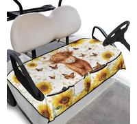 Wanyint Housse de siège pour voiturette de golf avec poches, portable, séchage rapide, lavable en machine, convient pour 2 personnes, 133 x 82 cm, vache des Highlands, papillon, tournesol
