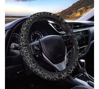 Wanyint Housse de volant de voiture universelle de 38,1 cm, respirante, meilleure adhérence, accessoires de voiture pour homme et femme, imprimé léopard noir