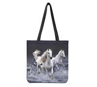 Wanyint Sac fourre-tout en toile pour femme et fille - Sac à bandoulière - Sac de plage, travail, école, plage, voyage, shopping, cheval, M