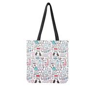 Wanyint Sac fourre-tout en toile pour femmes et filles - Sac à bandoulière pour la plage, le travail, l'école, la plage, les voyages, le shopping, etc, Mignon, M