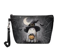 Wanyint Trousse de maquillage avec imprimé loup pour femmes et filles - Imperméable - Joli sac à main tendance, Sorcière fantôme d'Halloween, Taille unique