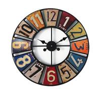 Wanym Horloge Murale Vintage 60cm, Horloge Industrielle Design Silencieuse Pendule Murale Moderne pour La Chambre Cuisine Salle de Bain Bureau Hôtel Argenté